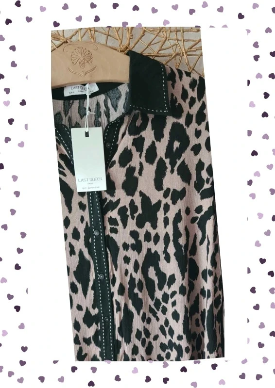 Vestido de camisa de leopardo Last Queen T36-44 - fluido y bohemio elegante – photo 3